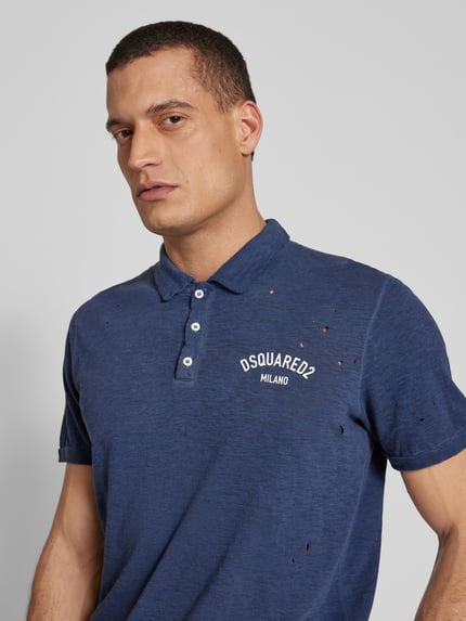 Dsquared2 Poloshirt in gemêleerde look Donkerblauw - 3