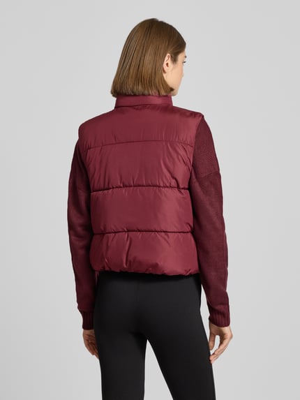 PIECES Regular Fit Steppweste mit Stehkragen Modell 'BEE NEW' Dunkelrot 5