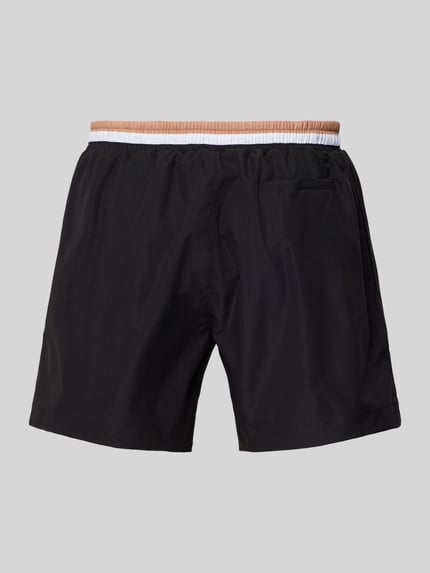 BOSS Relaxed Fit Badeshorts mit Label-Print Modell 'Atoll' Black 3