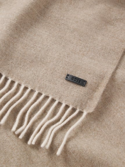 BOSS Schal aus Schurwolle mit Label-Detail Camel 3