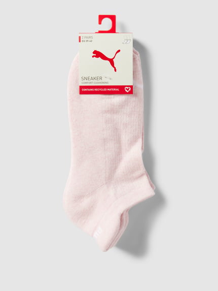 PUMA Sneakersocken mit Label-Details Modell 'Cushioned' im 2er-Pack Rose Melange 3