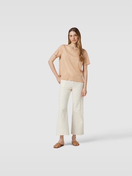 Juvia T-shirt met boothals Camel - 1