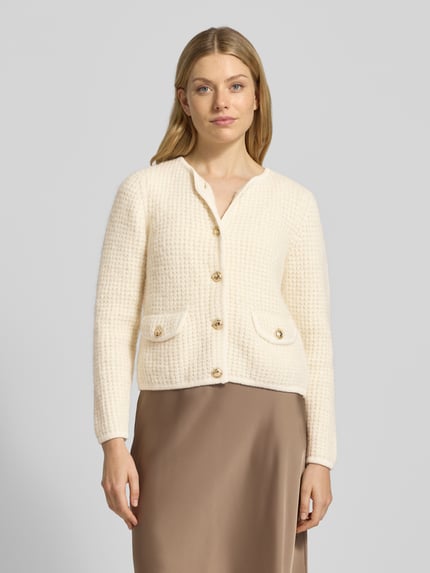 ba&sh Strickjacke aus Alpaka-Mix mit Woll-Anteil Modell 'HARRY' Ecru 4