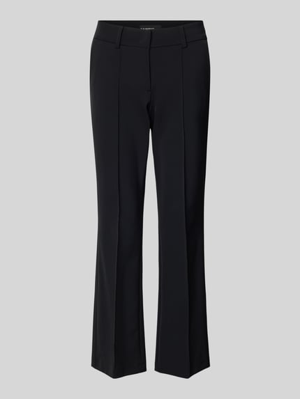 Produktfoto, Flared Stoffhose in verkürzter pasvorm Model 'FARAH' van Cambio, materiaalmix met stretch, flared cut, Franse steekzakken, zwart