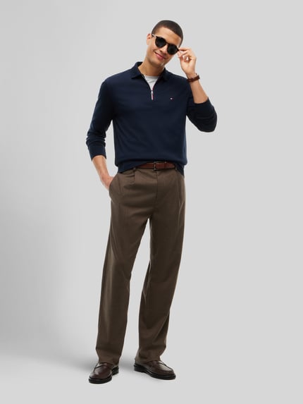 Tommy Hilfiger Regular Fit Poloshirt aus reiner Baumwolle Modell 'LIQUID' Marine 1
