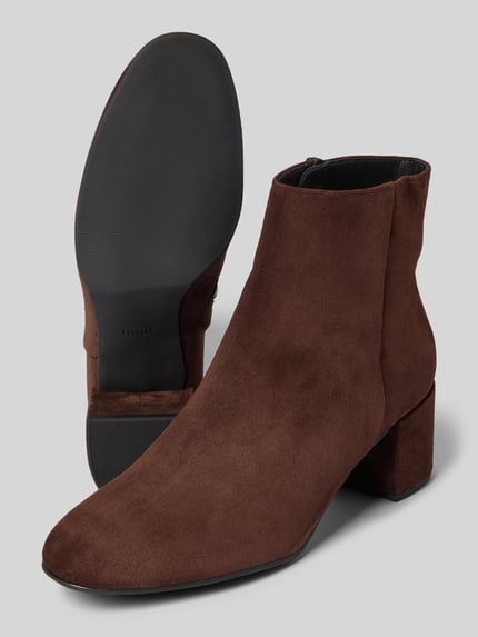 Högl Ankle Boots aus Leder mit Blockabsatz Beige 4