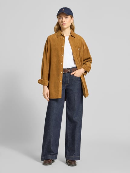 Polo Ralph Lauren Relaxed Fit Hemdbluse aus Cord Camel 1