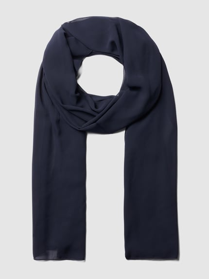 Productfoto, Schal in rechteckiger Form van Christian Berg Cocktail, donkerblauw, gladde textuur, dames accessoire.