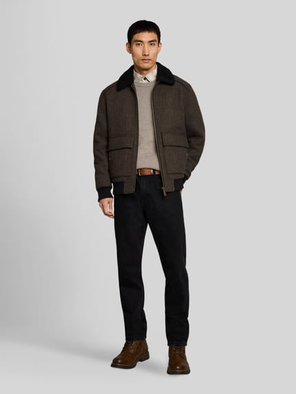 Tom Tailor Bomberjacke mit abnehmbarem Fellkragen Dunkelbraun 1