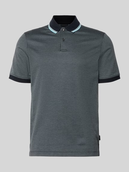 Produktfoto, Regular Fit Poloshirt mit Polokragen und kurzer Knopfleiste von bugatti, bawełna, krój regular fit, długość tyłu 70 cm