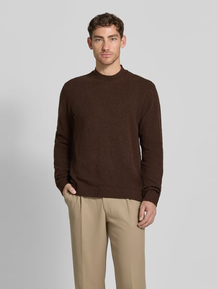 JACK & JONES Premium Strickpullover mit Polokragen Modell 'MAVERICK' Schoko 4