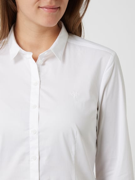 Marc O'Polo Hemdbluse aus Baumwoll-Mix Weiss 3