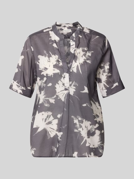 Marc O'Polo relaxed fit blouse met korte mouwen van puur katoen Middengrijs - 2