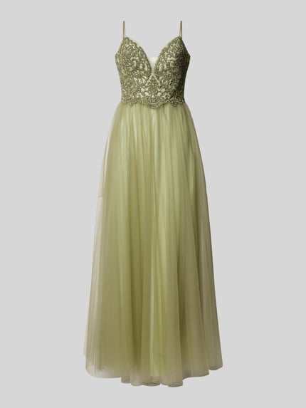 Laona Abendkleid mit floralen Stickereien Lind 2