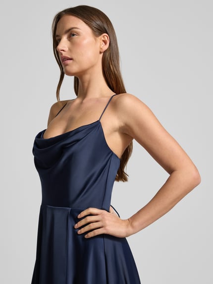 VM by Vera Mont Abendkleid mit Wasserfall-Ausschnitt Marine 3