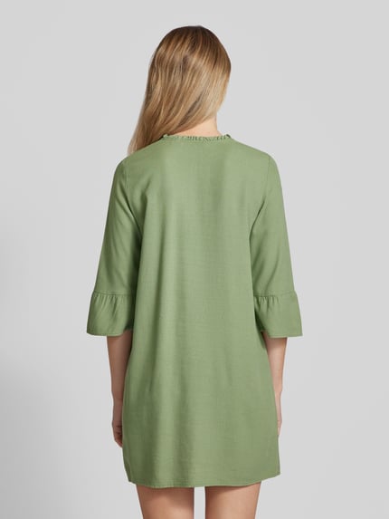 VERO MODA Sukienka tunikowa z mieszanki wiskozy i lnu model 'MYMILO' Oliwkowy 5