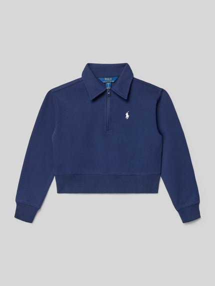 Produktfoto, Regular Fit Sweatshirt aus katoenmix van Polo Ralph Lauren Teens, look: effen, logodetail, polokraag, lange mouw, mouwboord, rompzoom, sweat, katoenmix