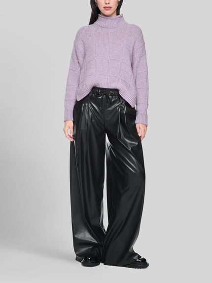 Marc Cain Pullover aus Wolle mit Strukturstrick Purple 1