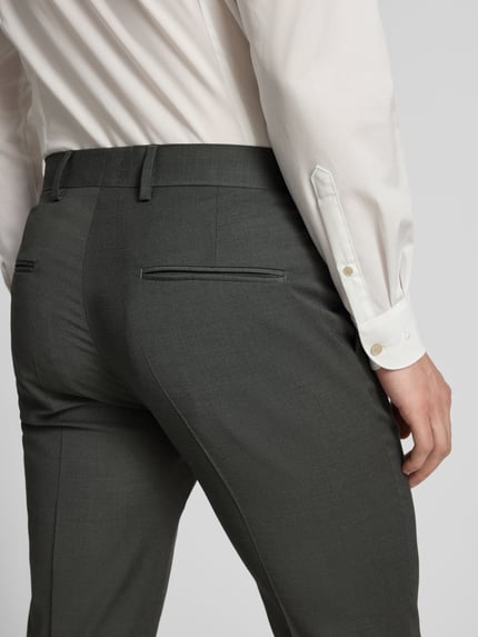 Tiger of Sweden Regular fit pantalon met wol model 'Tenutas' Donkergroen - 3