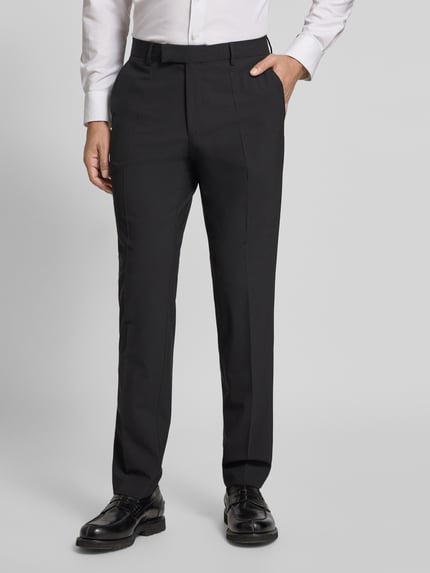 BOSS Regular fit pantalon van scheerwolmix model 'H-LEON-MM-C-NF' Zwart - 4