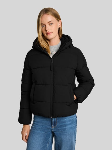 Tom Tailor Denim kurtka w stylu puffer z kapturem o kroju regular fit Czarny 4