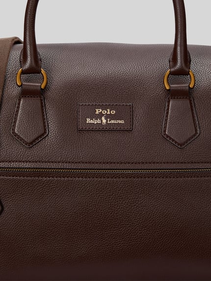 Polo Ralph Lauren Weekender aus Rindsleder mit Schulterriemen Dunkelbraun 6