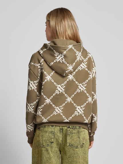 REVIEW Sweatjacke mit Label-Patches Oliv 5
