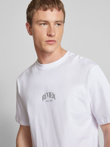 REVIEW T-Shirt mit Label-Print Weiss 3