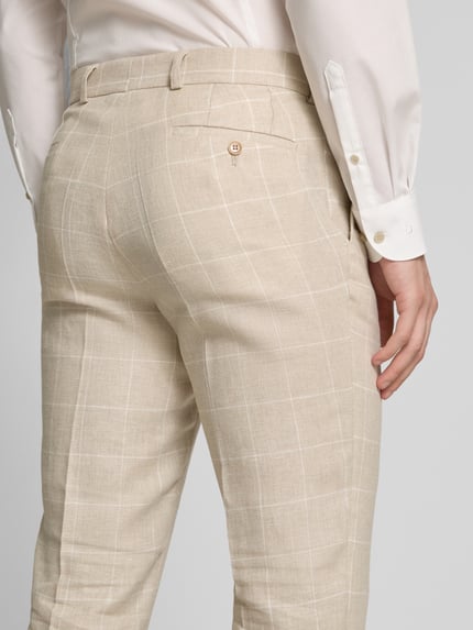 Carl Gross Slim Fit Anzughose aus hochwertigem Leinen-Mix Beige 3