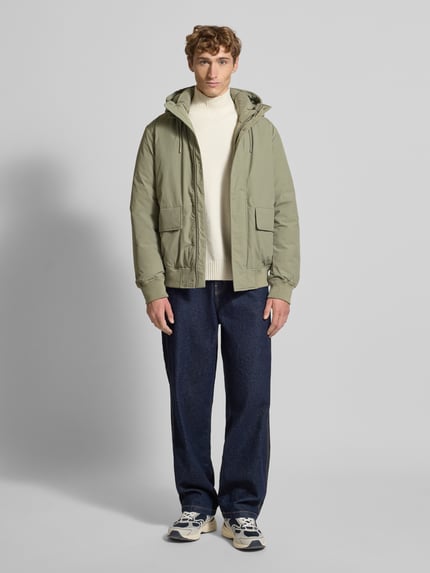 Tommy Jeans Regular fit bomberjack met capuchon Olijfgroen - 1