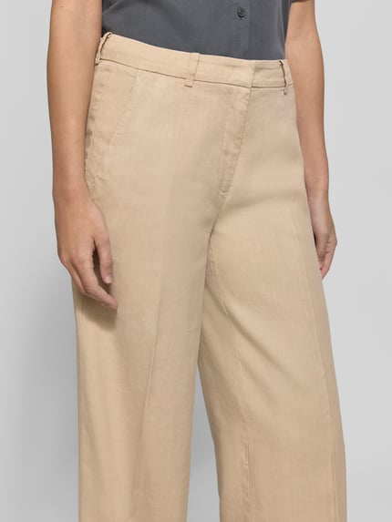 CAMBIO Hose aus Leinen-Mix mit Bügelfalten Modell 'MIRA' Beige 3