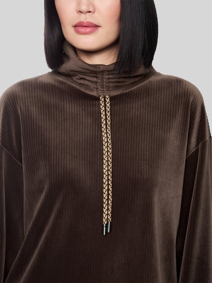 Marc Cain Sweatshirt mit Stehkragen-Zugband SPORTS E Dunkelbraun 3