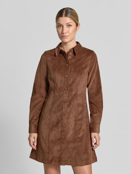 VERO MODA A-lijn vrijetijdsjurk in corduroy look model 'SANNE' Middenbruin - 4