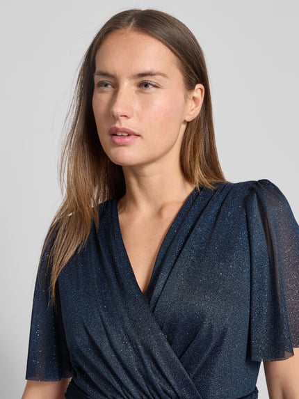 Christian Berg Cocktail Cocktailkleid mit V-Ausschnitt Marine Melange 3