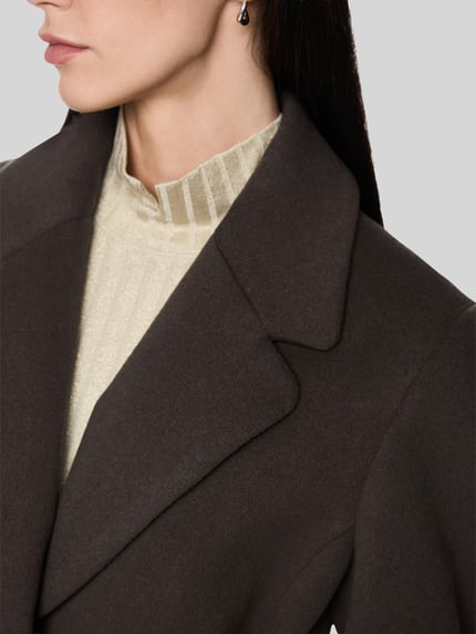 Marc Cain Wollmantel mit Label-Patch Mittelbraun 3