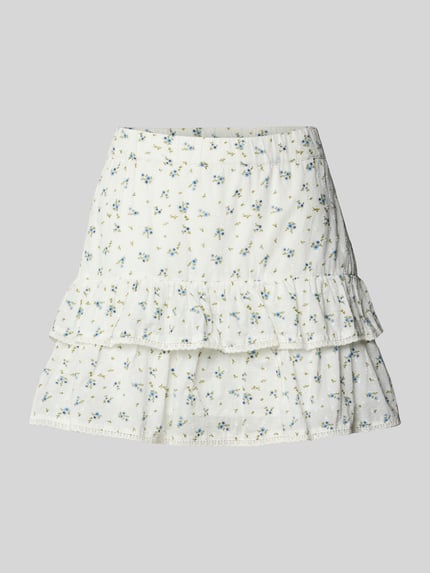 Produktfoto, Volant Mini-Rock aus reiner Baumwolle 'TRINE' von Vero Moda, Optik: Unifarben, Passform: Volant, Muster: Gepunktet, Materialverarbeitung: Popeline