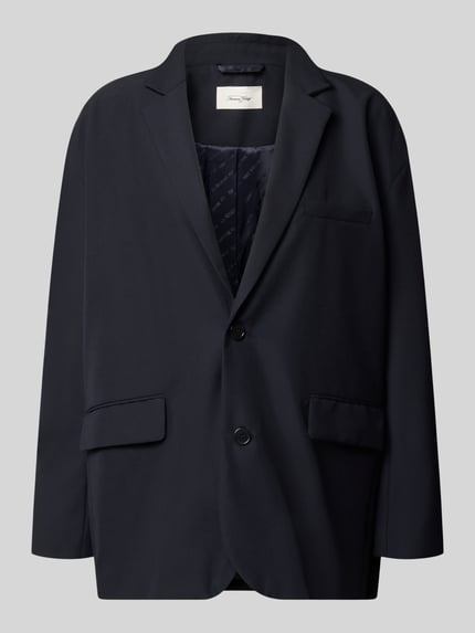 Productfoto, Relaxed Fit Blazer uit wolmix model 'AYANY' van American Vintage, donkerblauw, reverskraag, knopenlijst, klepzakken