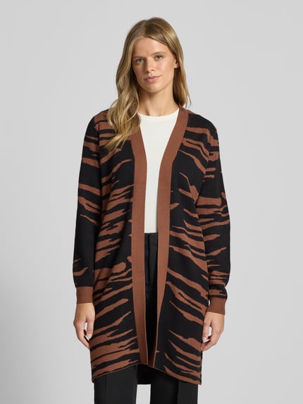 VERO MODA Regular Fit Cardigan aus Viskose-Mix Modell 'NANCY' Dunkelbraun 4