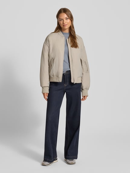 Jake*s Casual jack met opstaande kraag Roodbruin - 1