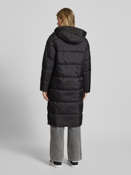 ONLY Regular fit gewatteerde lange jas met capuchon, model 'JENNY' Zwart - 5