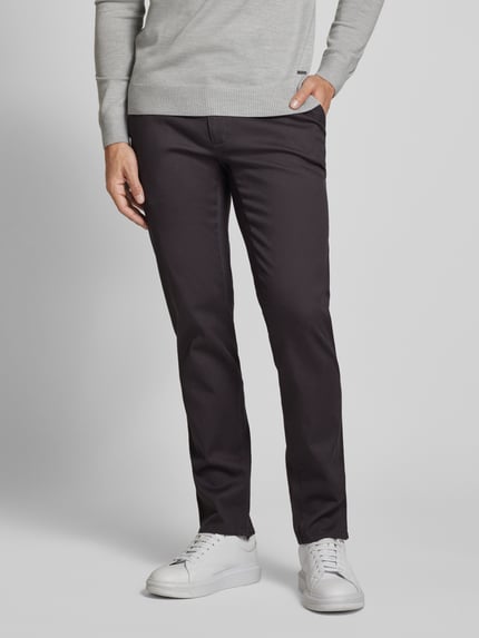 Brax Chinosy o kroju slim fit z wpuszczanymi kieszeniami w stylu francuskim model ‘Fabio’ Antracytowy 4