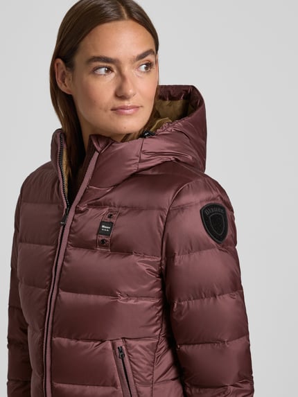 Blauer USA Daunenjacke mit Zweiwege-Reißverschluss Modell 'CHARME' Bordeaux 3