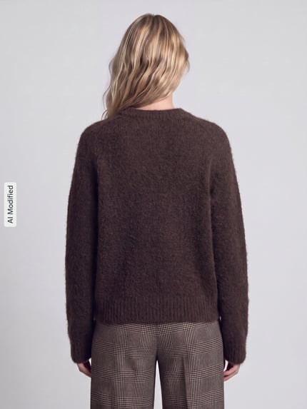 Jake*s Casual Regular Fit Pullover mit Woll-Anteil Dunkelbraun 5