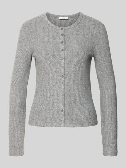 OPUS Langarmshirt Modell 'Saltus' mit Zierknöpfen Hellgrau 1