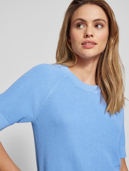 Selected Strickshirt mit Rundhalsausschnitt Modell 'SLFELINNA' Rauchblau 3