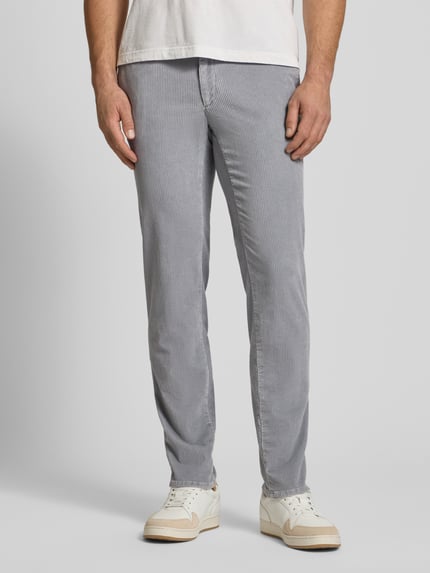 Brax Slim fit corduroy broek met achterzakken, model 'Fabio' Zilver - 4