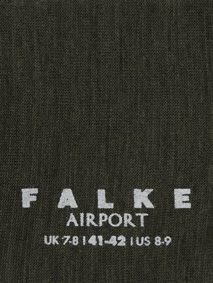 Produktfoto, Socken mit geripptem Abschluss von Falke w kolorze ciemnej oliwki, mieszanka wełny i bawełny ze stretchem, struktura prążkowana.