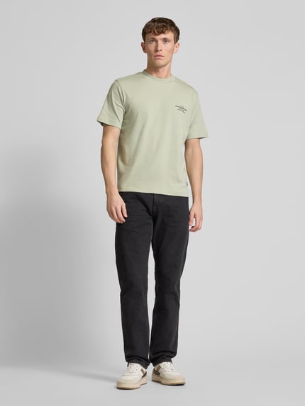 JACK & JONES Premium T-shirt met labelprint, model 'LACHAD' Lindegroen - 1