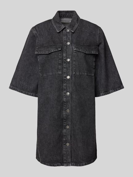 Selected Knielanges Jeanskleid mit Brustpattentaschen Modell 'HARPER' Black 2