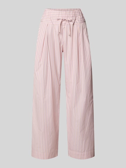 Produktfoto, Weite Hose aus reiner Baumwolle Modell 'OTTO' von MAX&Co., rosa mit feinen Streifen, glatte, leichte Struktur, Damen Weite Hose von MAX&Co.